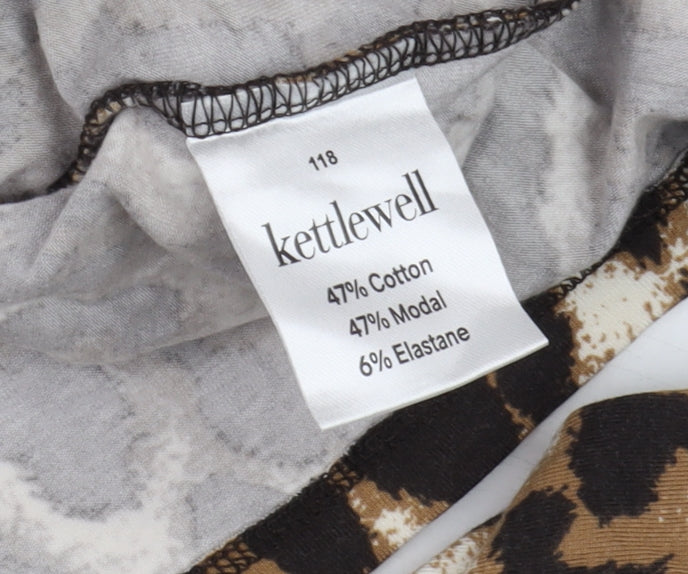 Womens UK Size L Kettlewell Brown Wrap T-Shirt