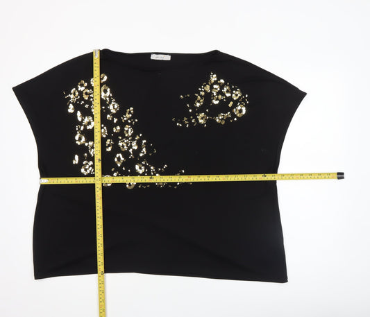 Womens UK Size 22 Marks and Spencer Black Basic T-Shirt