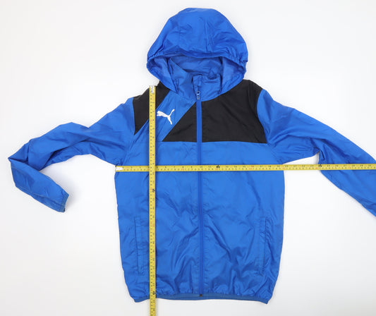 Mens UK Size S PUMA Blue Windbreaker Coat