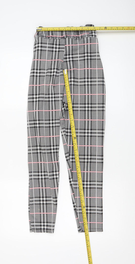 Womens UK Size 6 Quiz Regular Fit Paperbag Grey Trousers