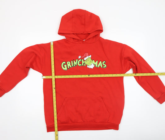 Boys UK Size 12-13 Years The Grinch Red Pullover Hoodie