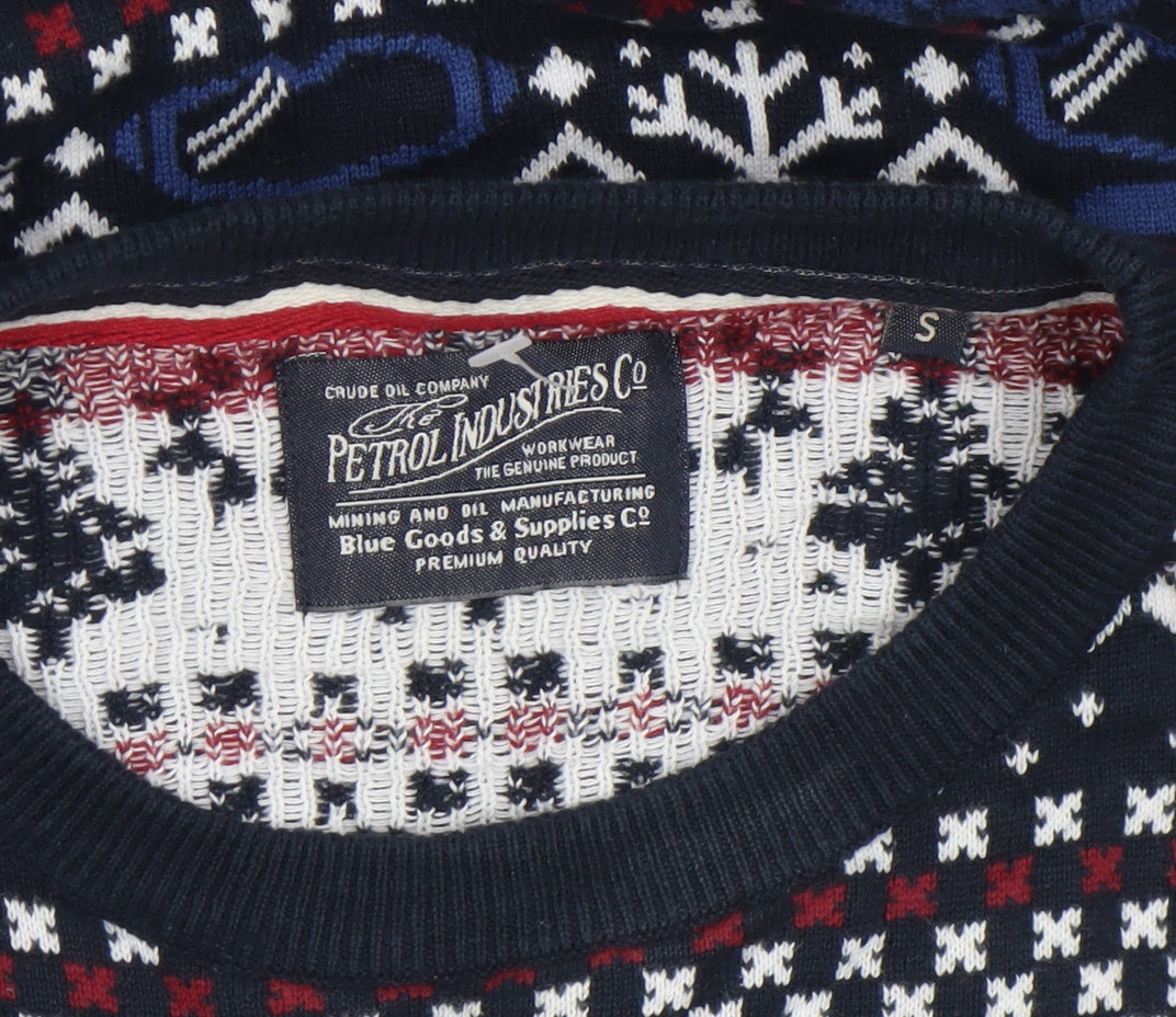 Mens UK Size S Petrol Industries Multicoloured Pullover Jumper
