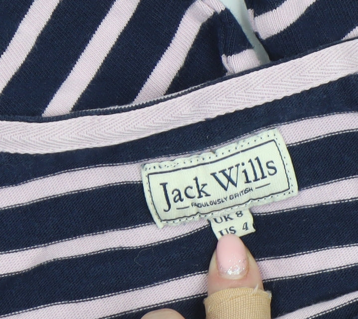 Womens UK Size 8 Jack Wills Blue Basic T-Shirt