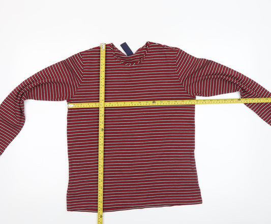 Womens UK Size XS Lands' End Red Basic T-Shirt
