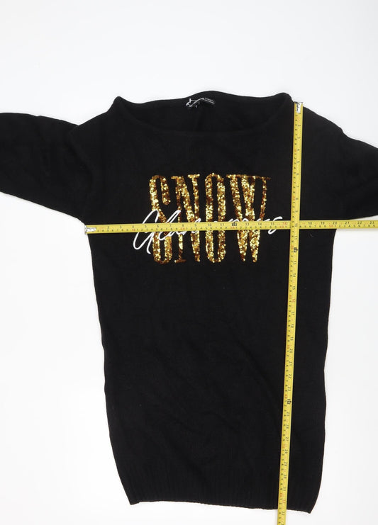 Womens UK Size 8 Threadbare Black Pullover Jumper