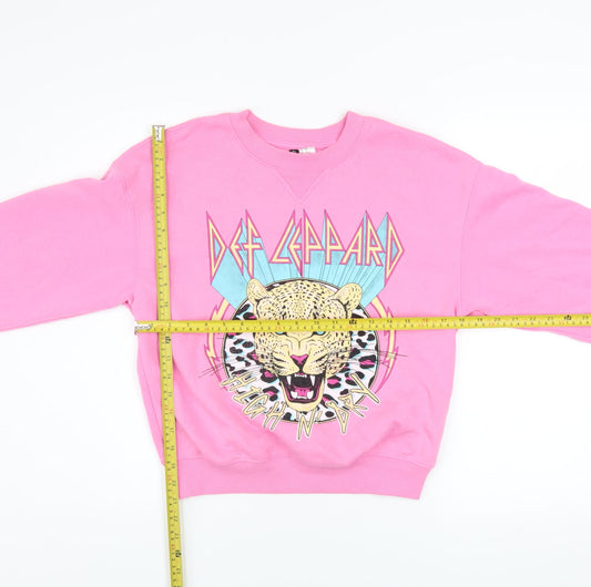 Womens UK Size 2XS H&M Pink Pullover Sweatshirt