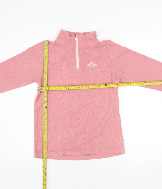 Portwest Girls Pink Fleece 1/4 Zip Pullover Sweatshirt 11-12 Years