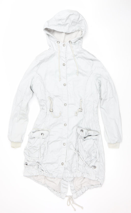 Womens UK Size 8 NEXT White Parka Coat