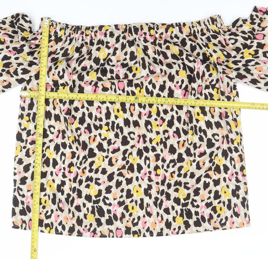 Womens UK Size 18 Capsule Multicoloured Off the Shoulder Blouse