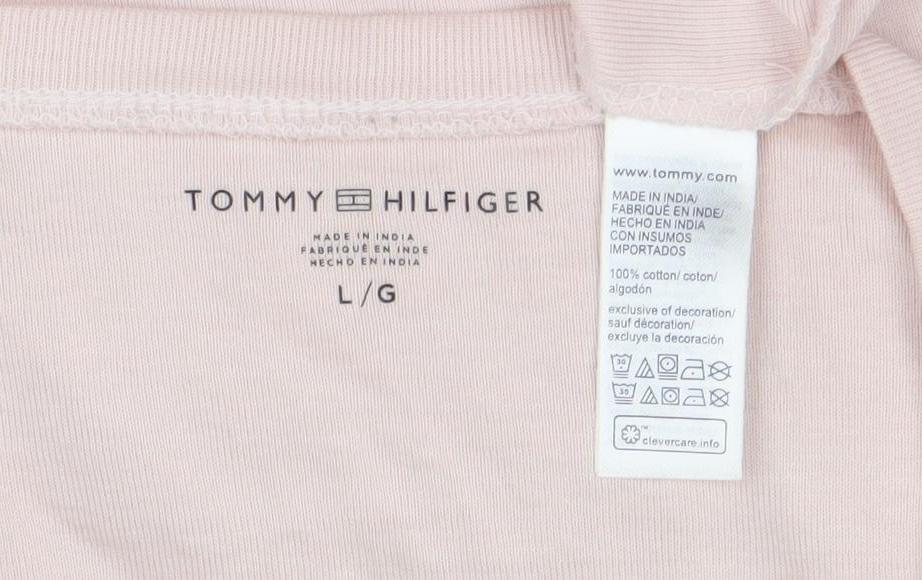 Womens UK Size L Tommy Hilfiger Pink Basic T-Shirt