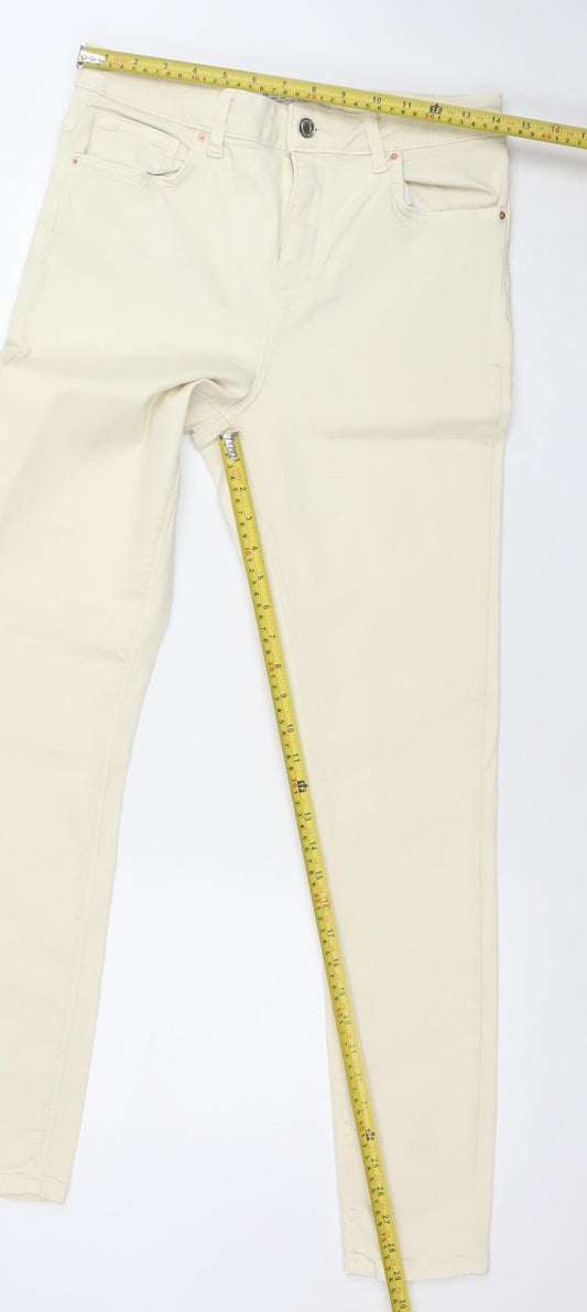 Womens UK Size 14 Primark Slim Fit Skinny Ivory Jeans