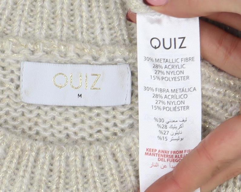Womens UK Size M Zino Beige Pullover Jumper
