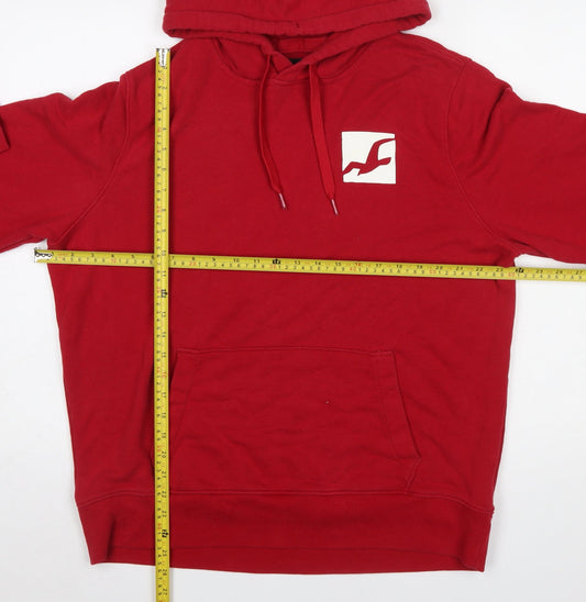 Mens UK Size XL Hollister Red Pullover Hoodie