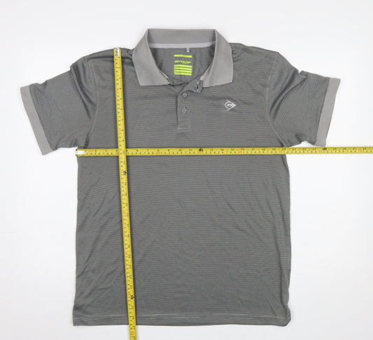 Mens UK Size L Dunlop Grey Golf Gym & Training Walking Polo
