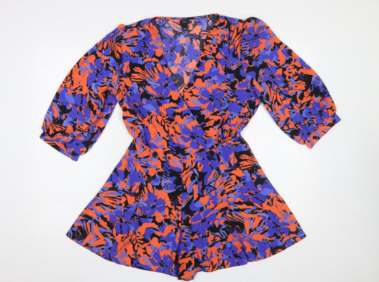 Womens UK Size 10 River Island One-Piece Multicoloured Playsuit