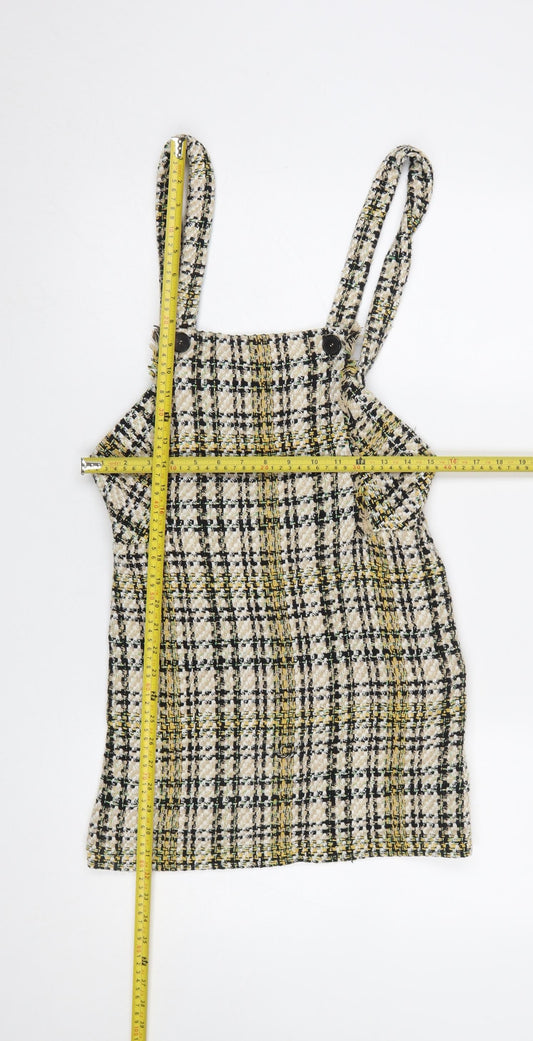 Womens UK Size S Zara Pinafore/Dungaree Dress