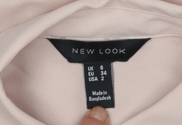Womens UK Size 6 New Look Beige Basic Blouse