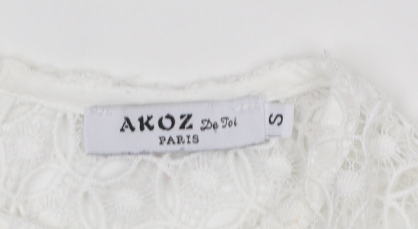 Womens UK Size S Akoz De Toi Paris White Camisole Blouse