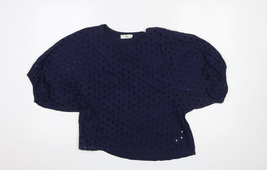 Womens UK Size 10 La Redoute Blue Basic Blouse