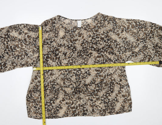 Womens UK Size L VILA Brown Kimono Blouse