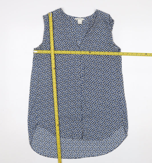 Womens UK Size 10 H&M Blue Tunic Blouse