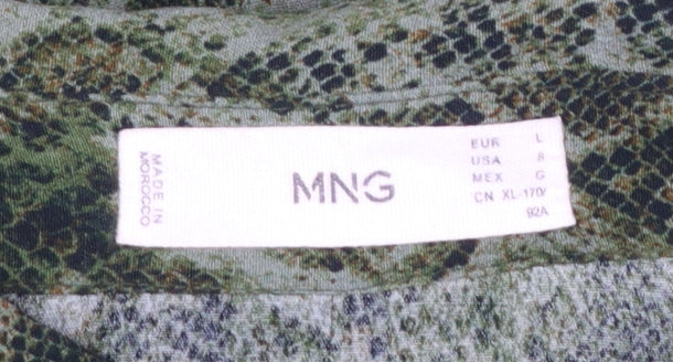 Womens UK Size 14 MNG Green Basic Button-Up