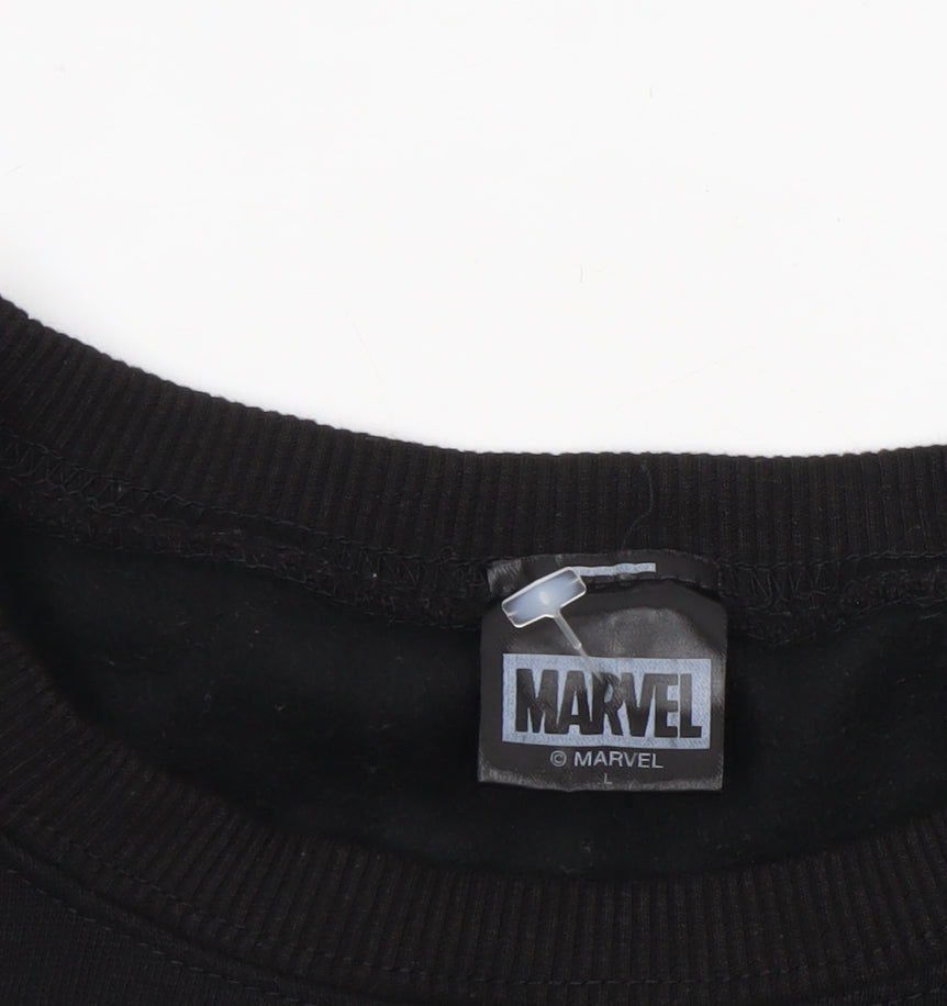 Mens UK Size L Marvel Black Pullover Sweatshirt