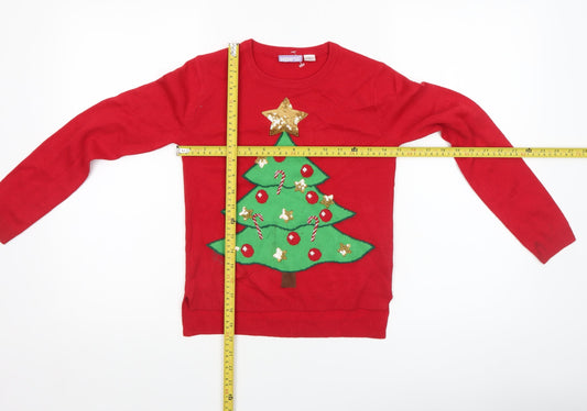 Girls UK Size 8-10 Years Pepperts Red Pullover Jumper