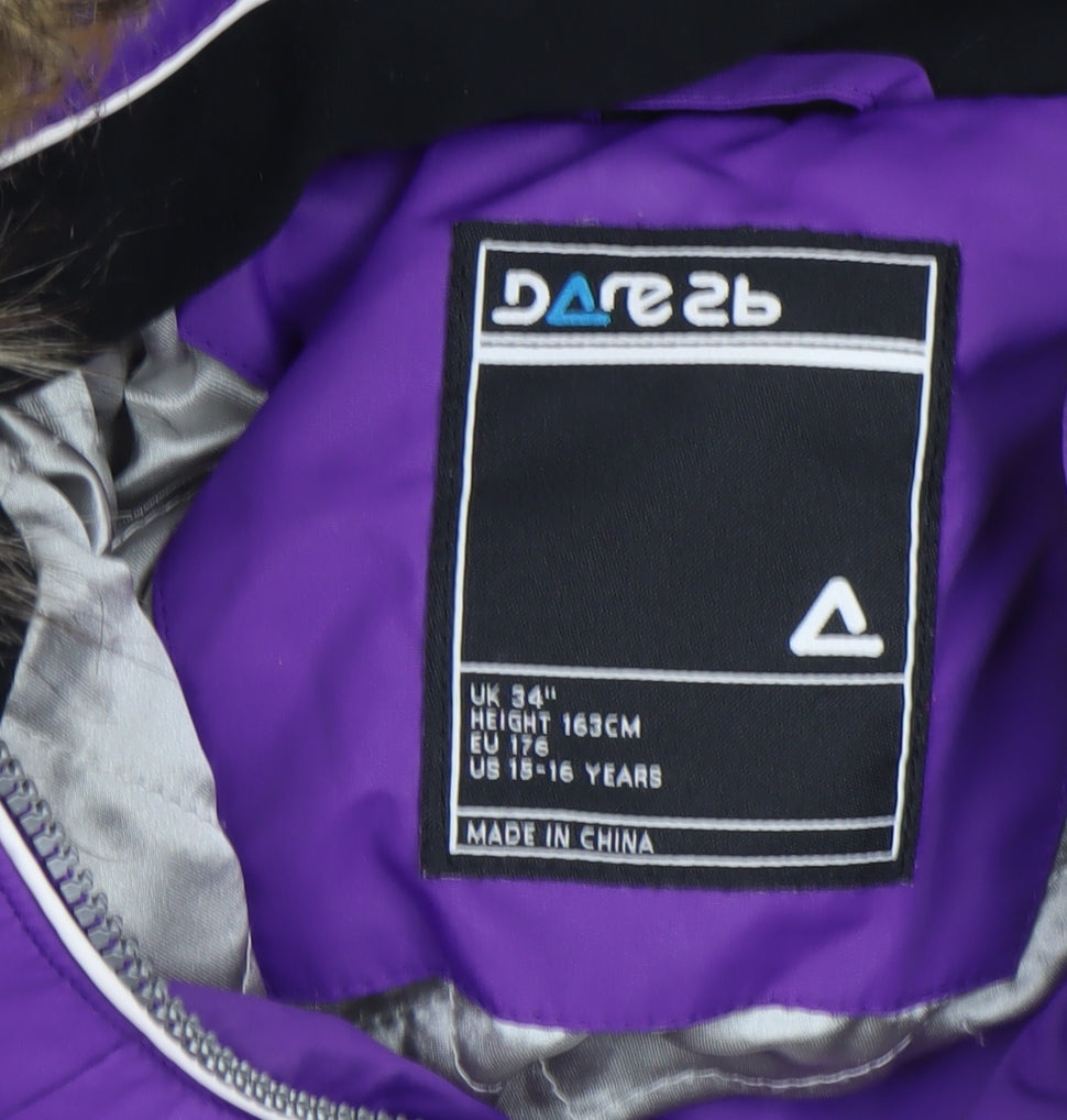 Girls UK Size 16 Years Dare 2B Purple Puffer Jacket