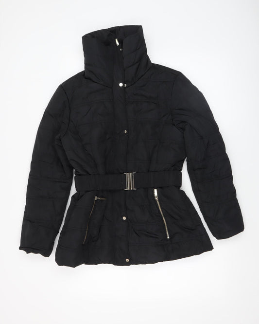 Womens UK Size 12 Dorothy Perkins Black Puffer Jacket