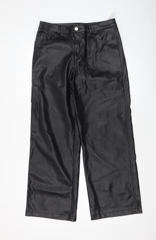 Womens UK Size 12 Stradivarius Regular Fit Casual Party/Cocktail Black Trousers
