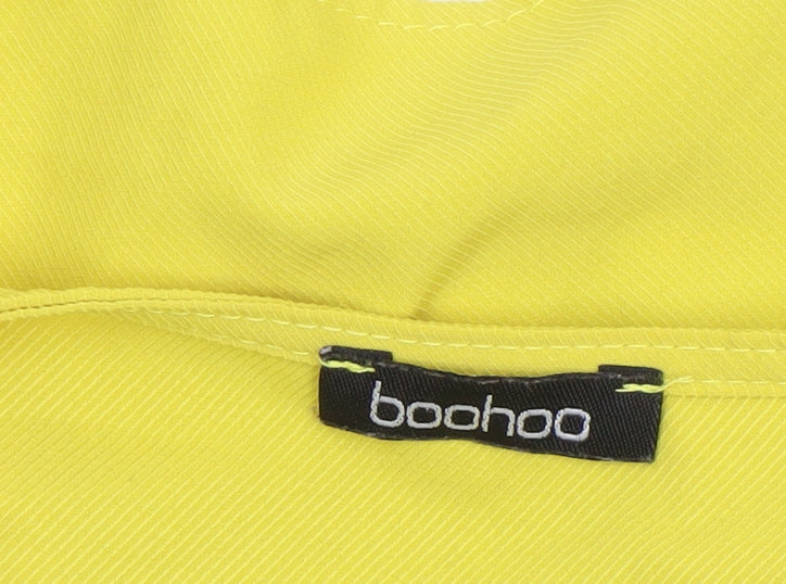 Womens UK Size 8 Boohoo Yellow Wrap Blouse