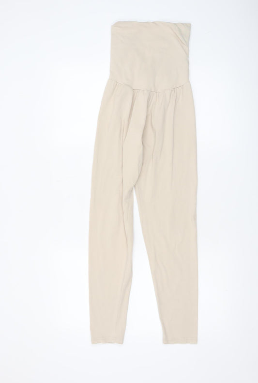 Womens UK Size 8 PRETTYLITTLETHING Slim Fit Leggings Beige Trousers