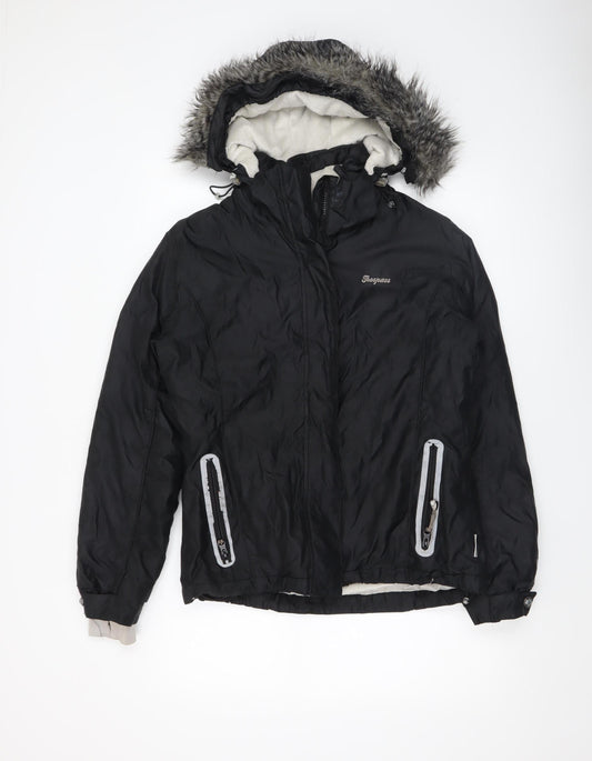 Womens UK Size M Trespass Black Parka Coat