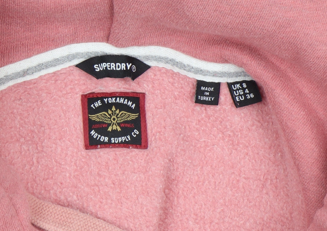 Womens UK Size 8 Superdry Pink Pullover Hoodie