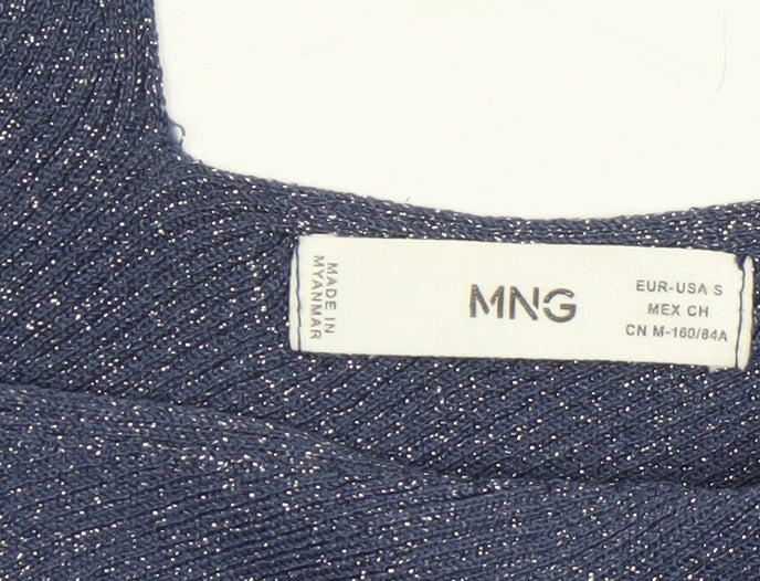 Womens UK Size S MNG Blue Pullover Jumper