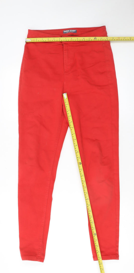 Womens UK Size 10 Marks and Spencer Slim Fit Skinny Red Jeans