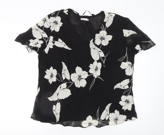 Womens UK Size 18 Berkertex Black Tunic Blouse