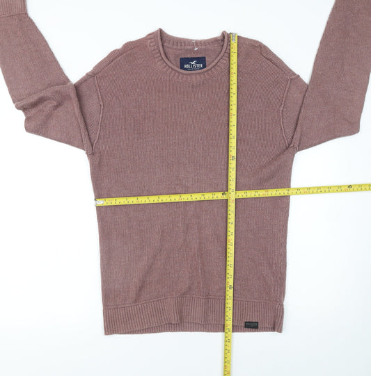 Hollister Men's Brown Cotton Crew Neck Pullover Jumper Size S