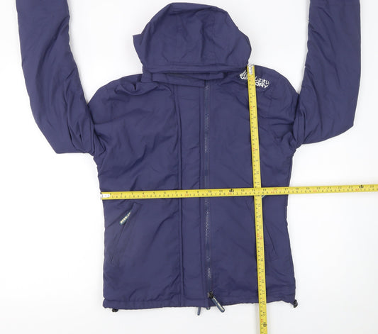 Womens UK Size S Superdry Blue Windbreaker Coat