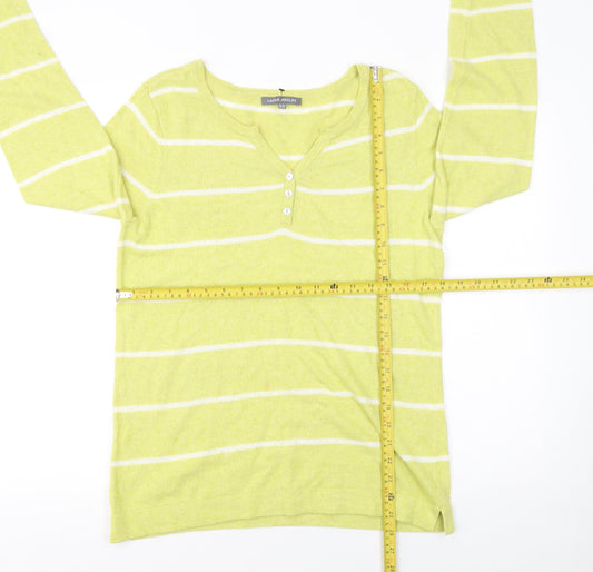 Womens UK Size 12 Laura Ashley Green Henley Jumper