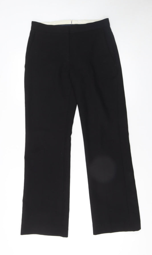 Womens UK Size 8 Jigsaw Regular Fit Dress Pants Black Trousers