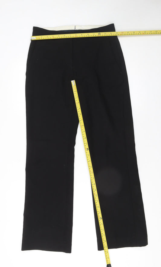 Womens UK Size 8 Jigsaw Regular Fit Dress Pants Black Trousers