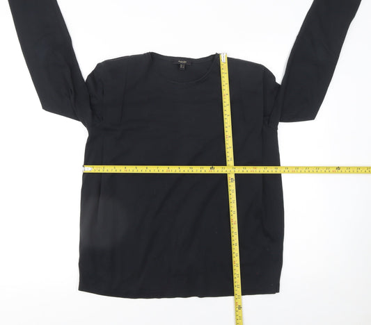Womens UK Size S Massimo Dutti Black Basic T-Shirt