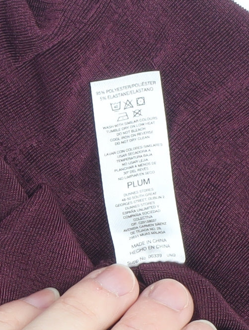 Additional view of Gallery women’s plum purple wrap jersey blouse, size L, long sleeve