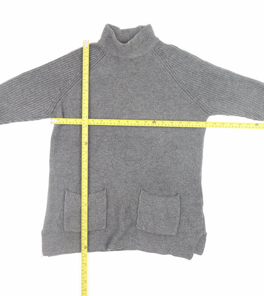 Warehouse Women Grey Size 8 Roll Neck Long Sleeve Knit Jumper