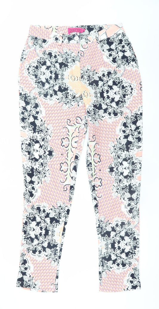 Womens UK Size 12 Boohoo Regular Fit CasualParty/Cocktail Multicoloured Trousers