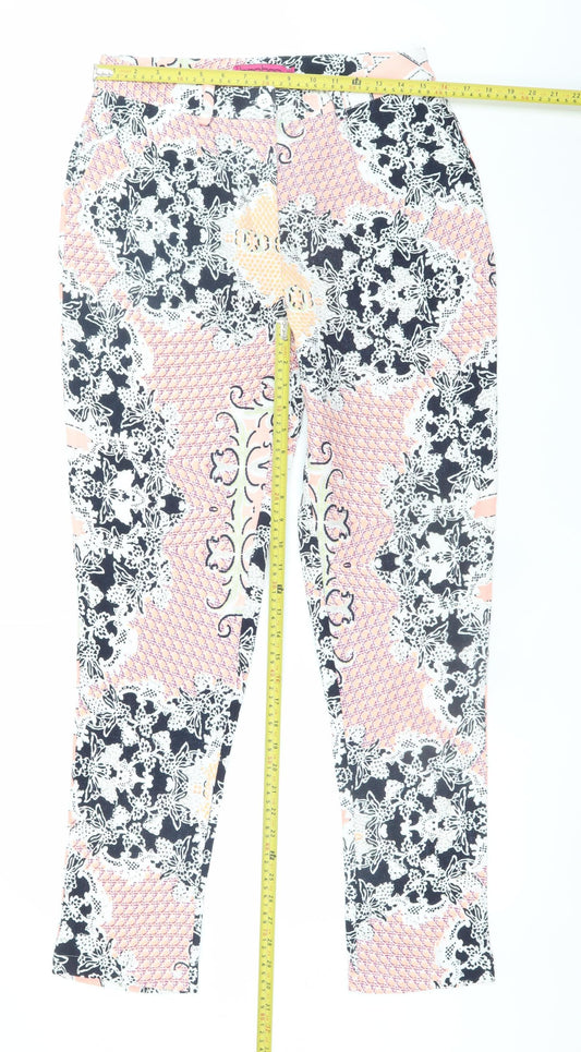 Womens UK Size 12 Boohoo Regular Fit CasualParty/Cocktail Multicoloured Trousers