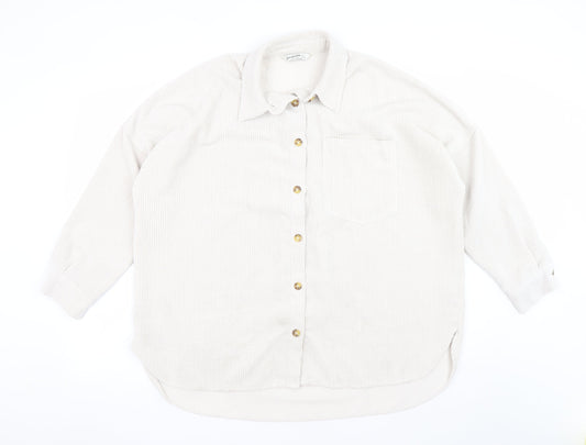 Womens UK Size 14 Stradivarius Beige Basic Jacket