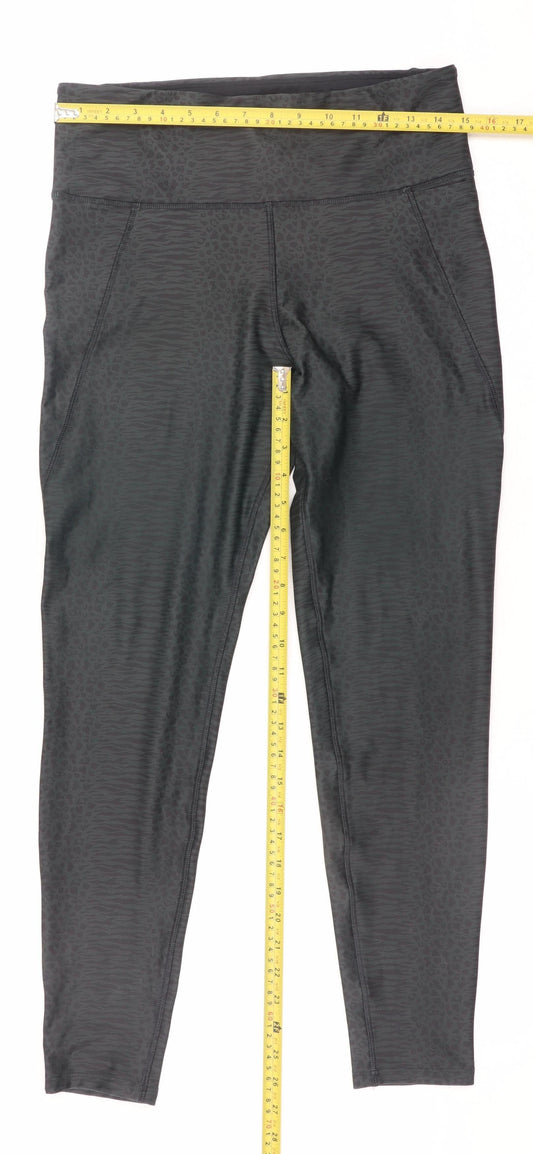 Womens UK Size L Reebok Ankle Black Leggings